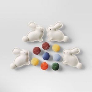 Threshold Bunny Decorative Filler- Easter Bunnies & Poms, New!